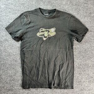 Fox Racing Shirt Mens Large Black Camo Fox Head Graphic Tee Motocross Racing